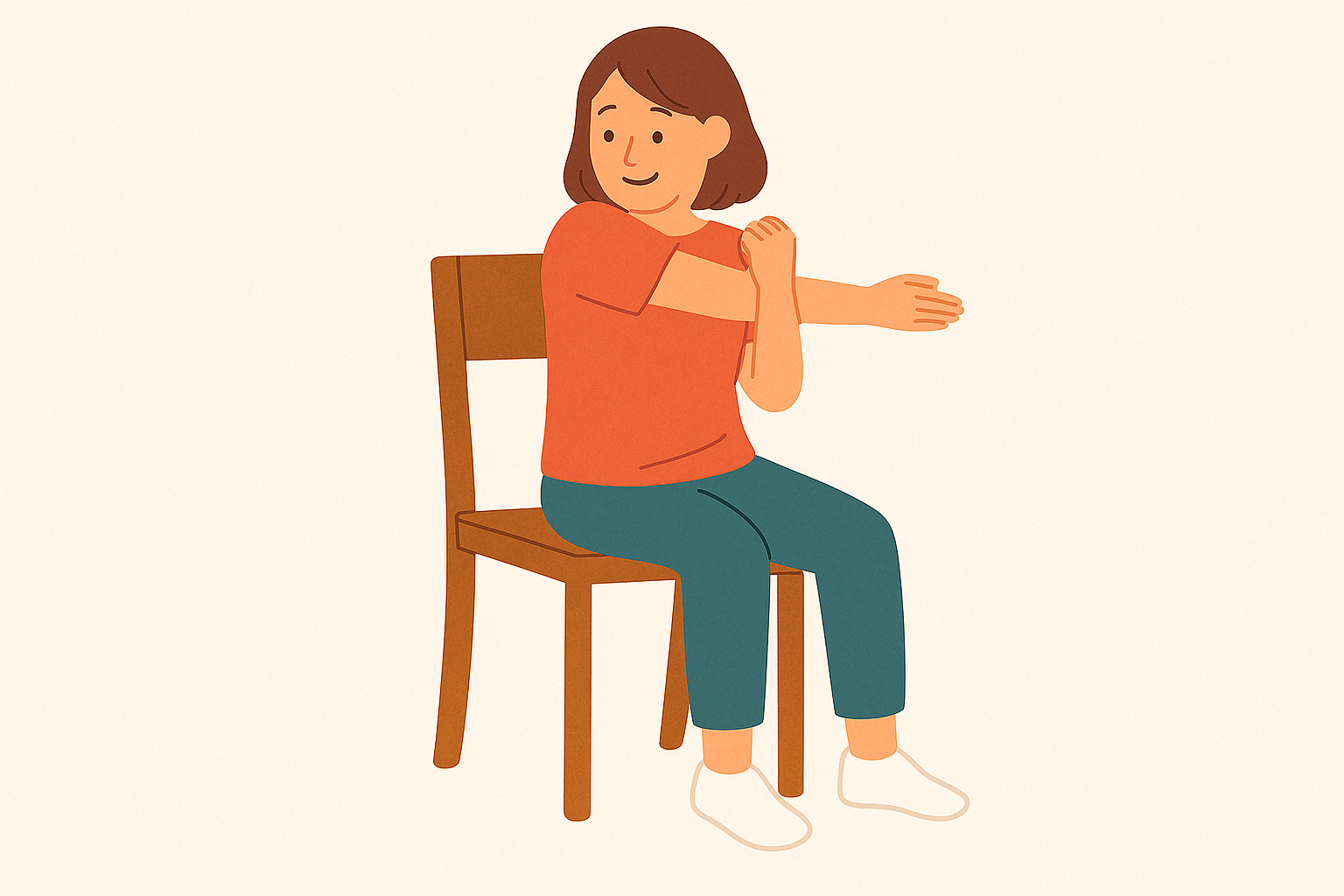 椅子に座ってストレッチ