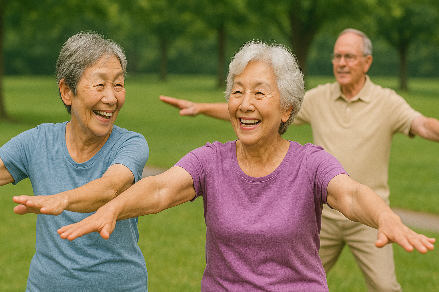 楽しくダンスするシニア