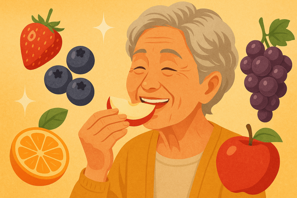 ごはん食べるシニア