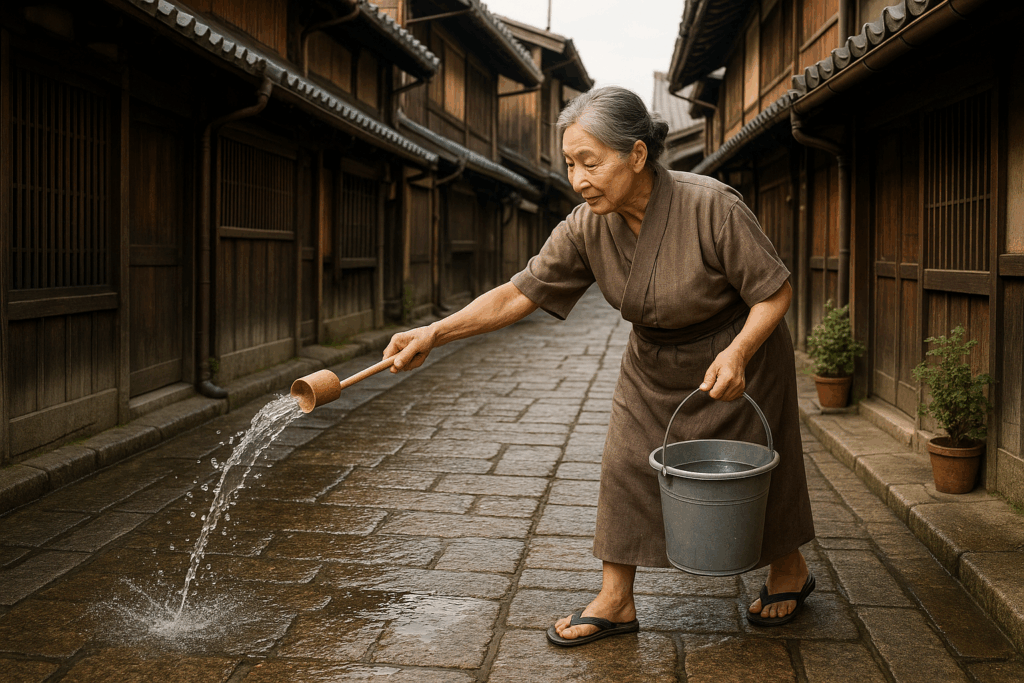 みずうちする高齢者