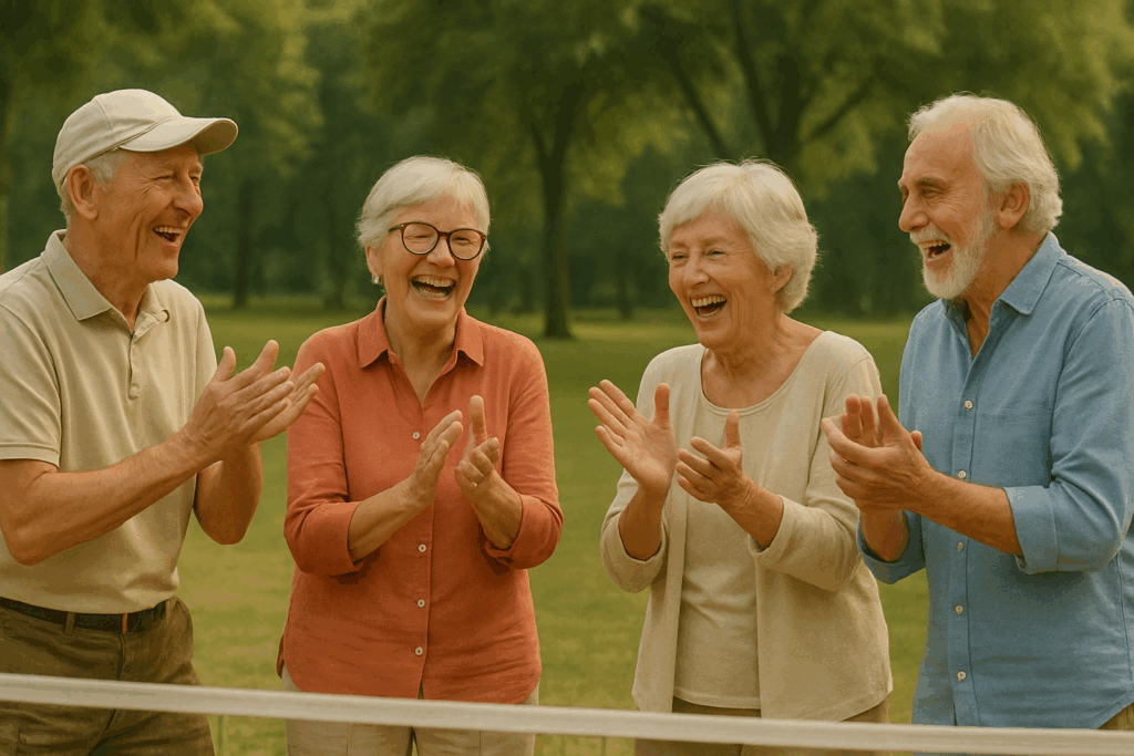 拍手するシニア
