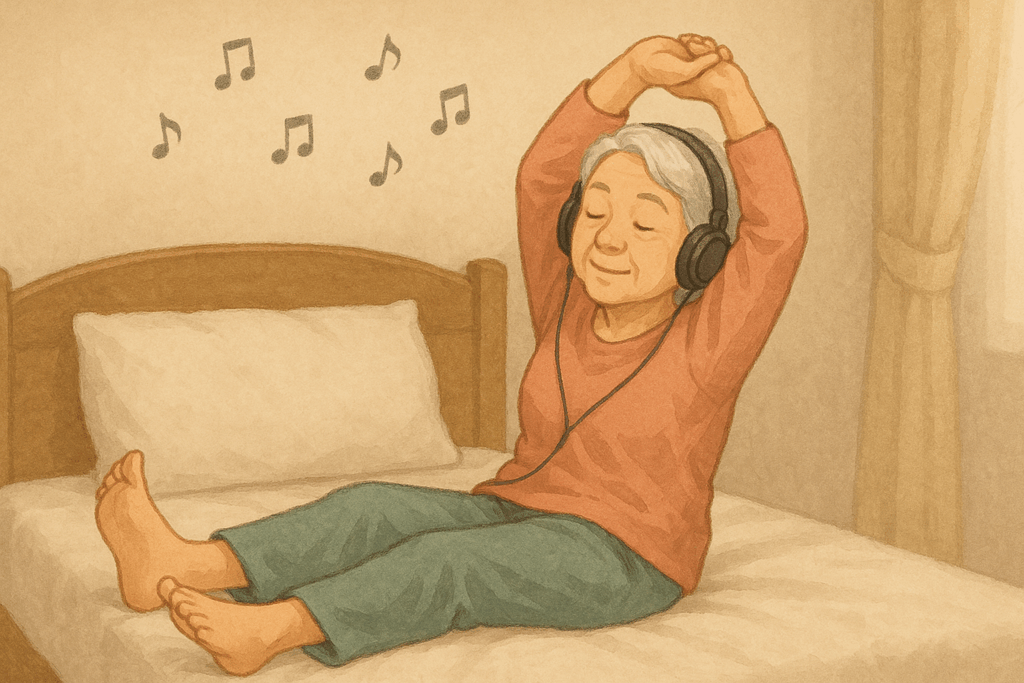 音楽聞いてストレッチ