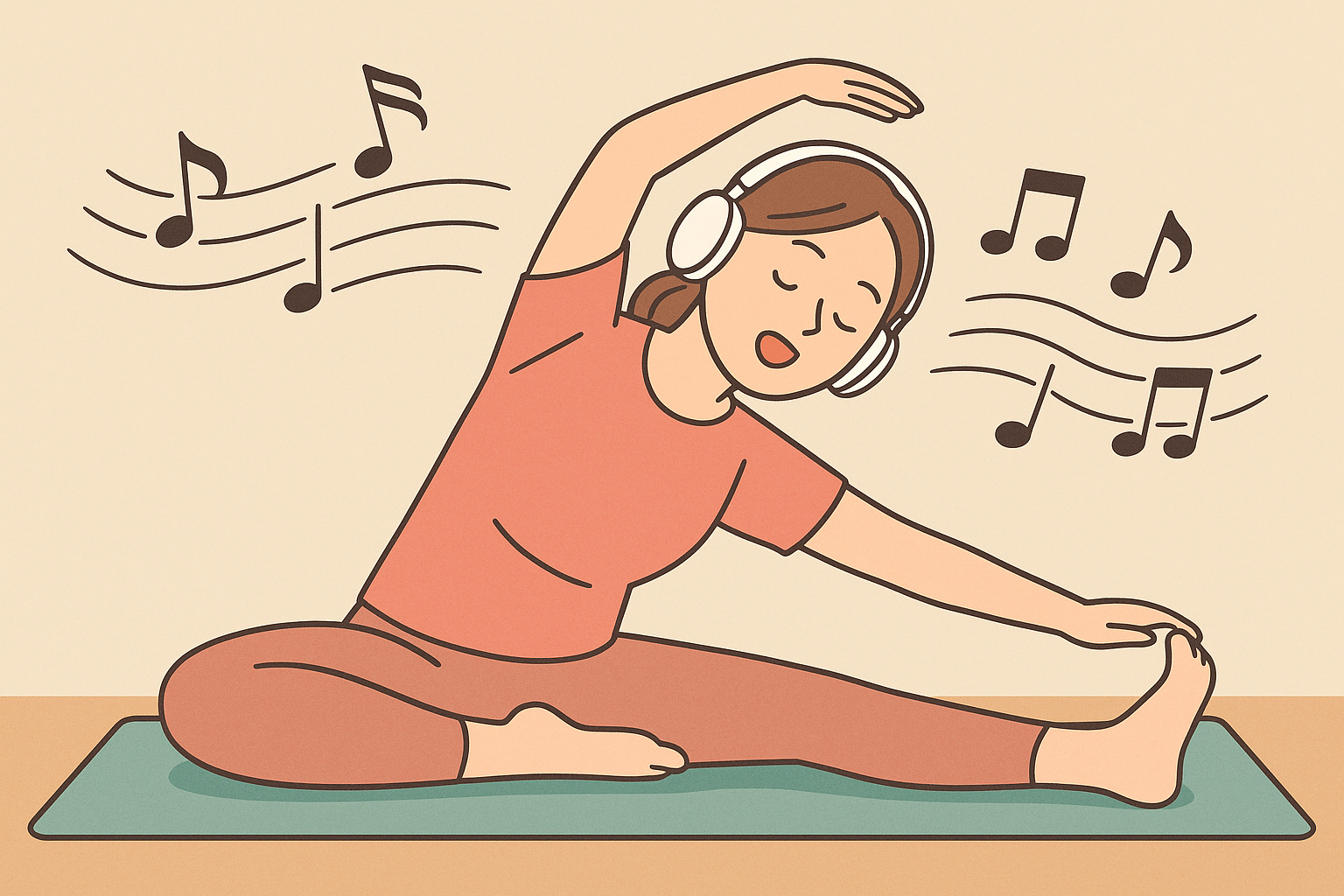 音楽聞いてストレッチ