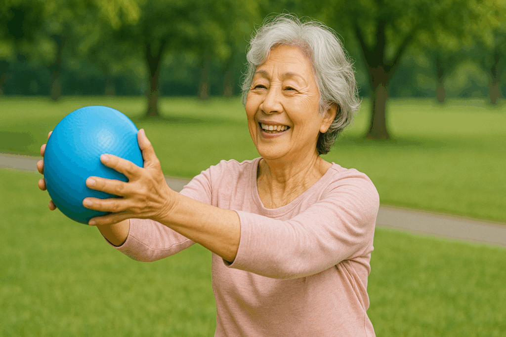 高齢者とボール