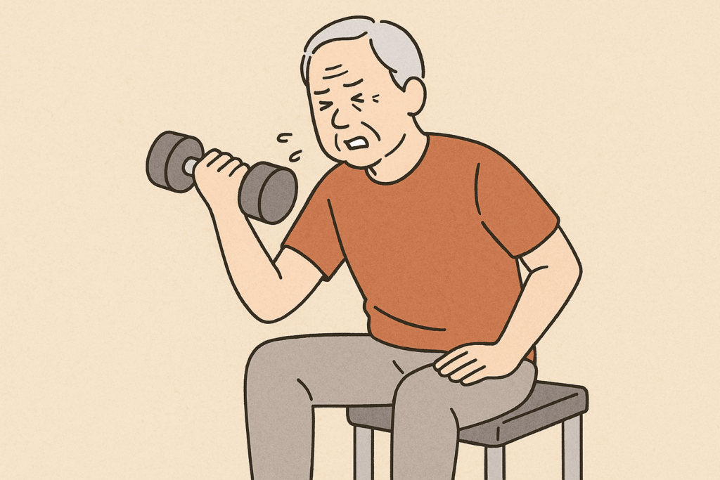 筋トレするシニア