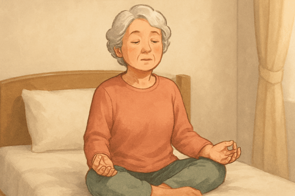 ベッドの上で瞑想