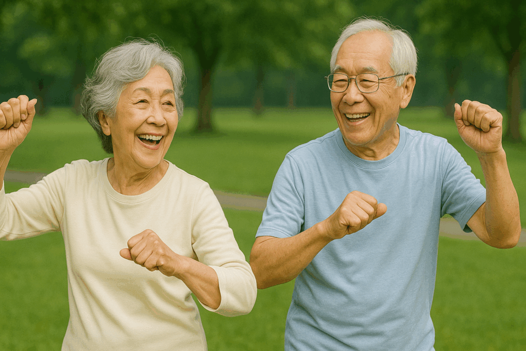 歌って踊るシニア