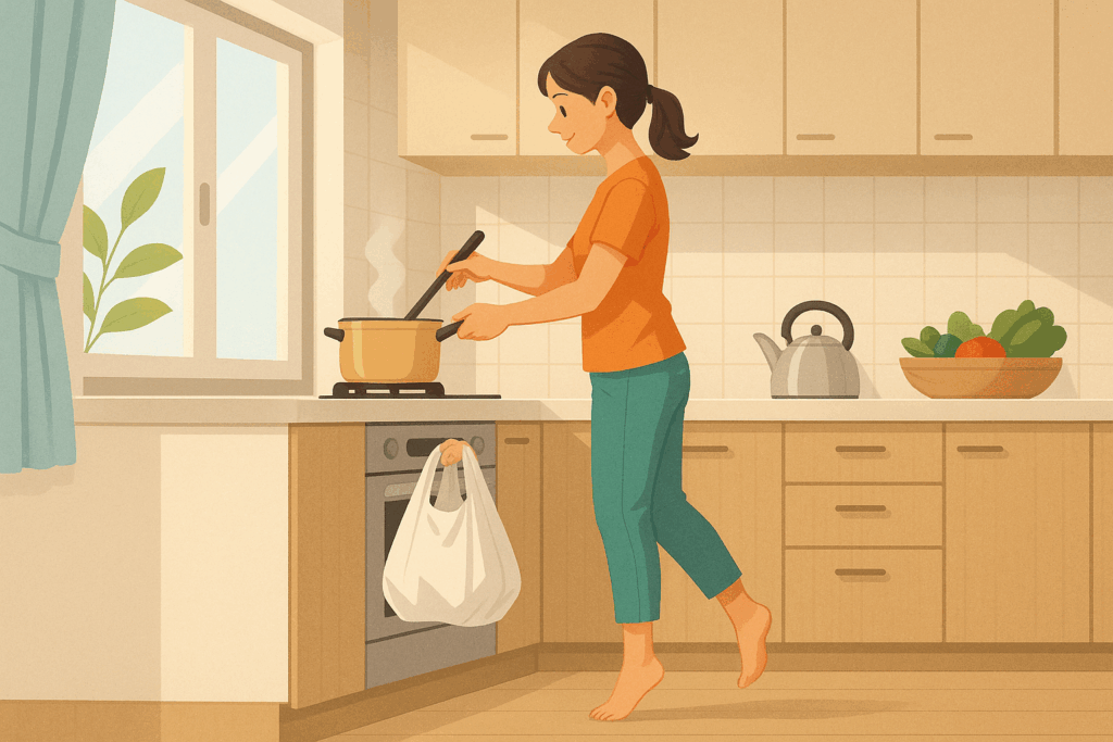 料理しながらストレッチ