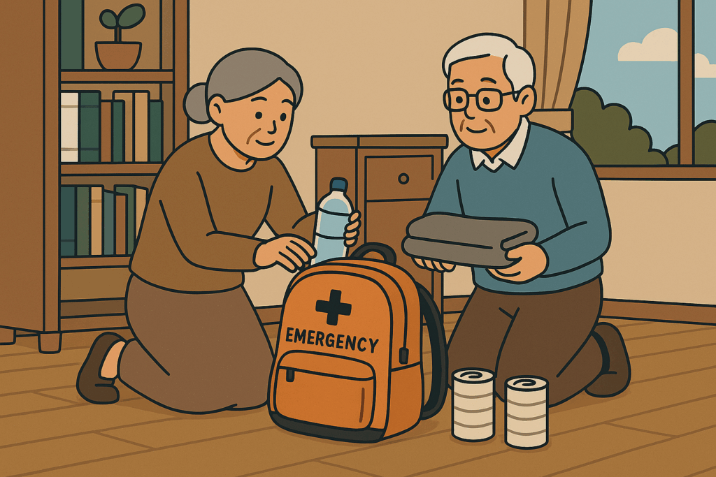 備えをするシニア