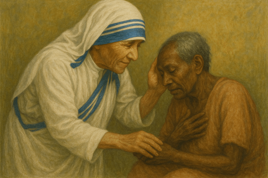 テレサ修道女と年老いた女性-