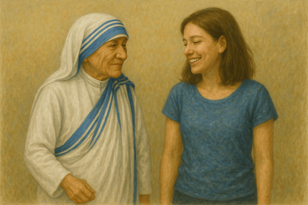 マザー・テレサと若い女性-