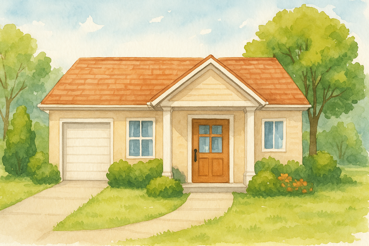 静かな郊外の家