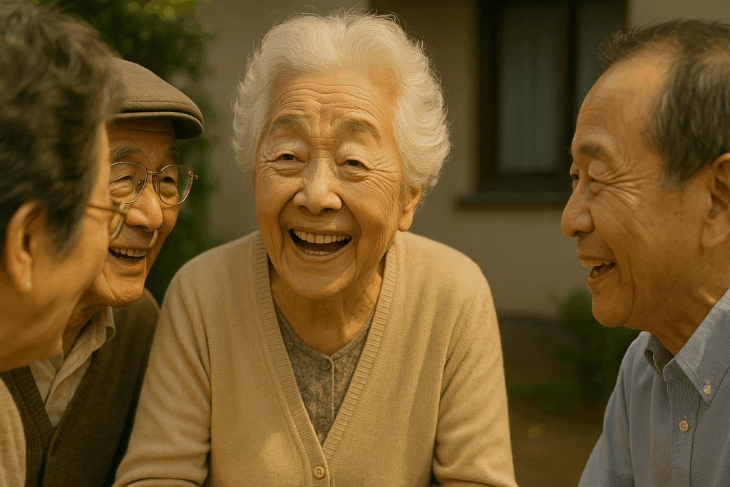 笑うシニア