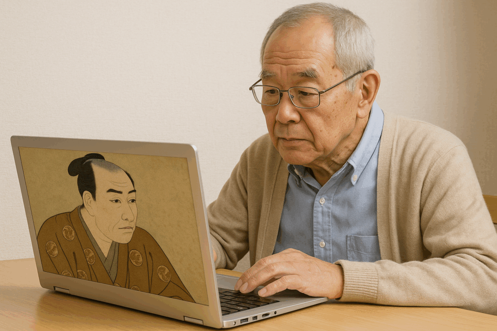 PCを見るシニア