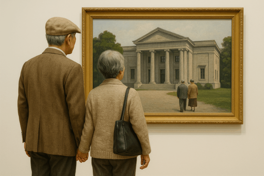 美術館に行く夫婦