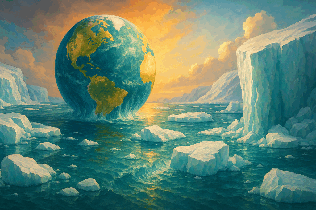 南極の氷が解けるシーン