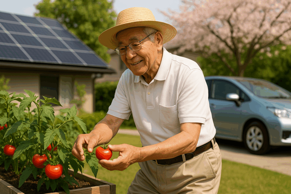 農業をするシニア