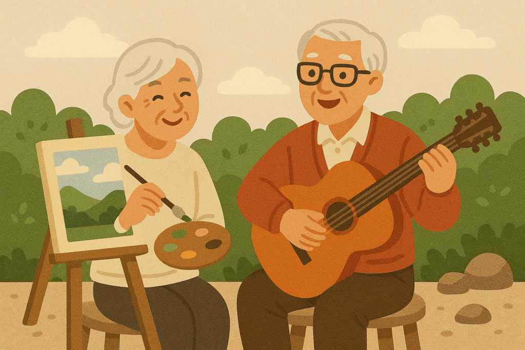 趣味を楽しむ夫婦