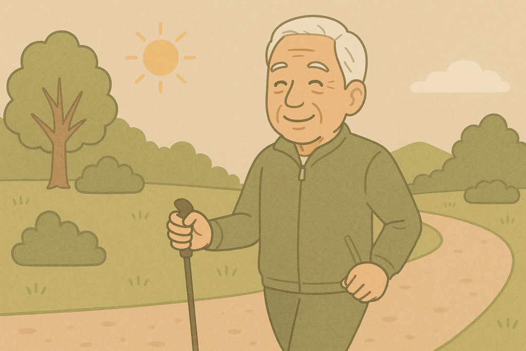 散歩するシニア