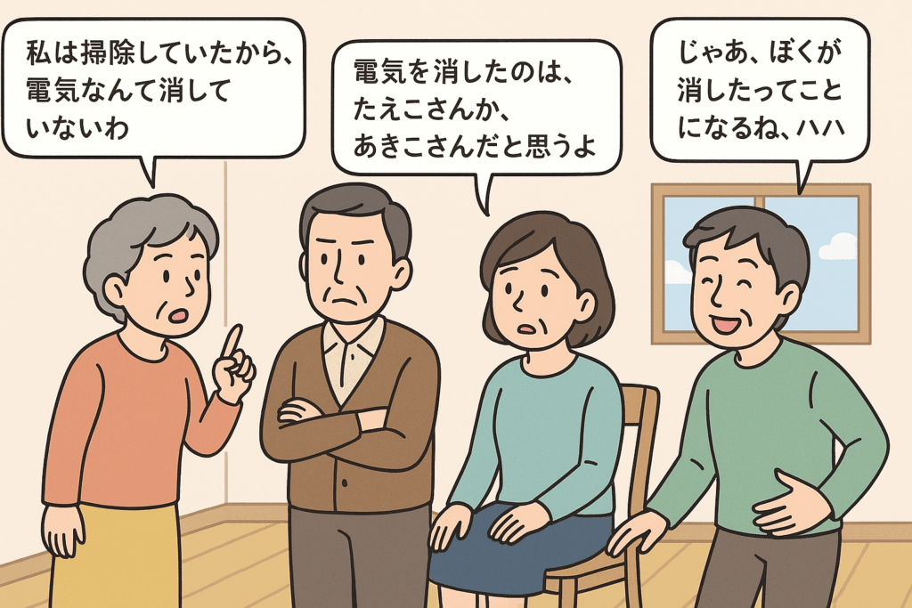 【論理クイズ】だれが電気を消した？